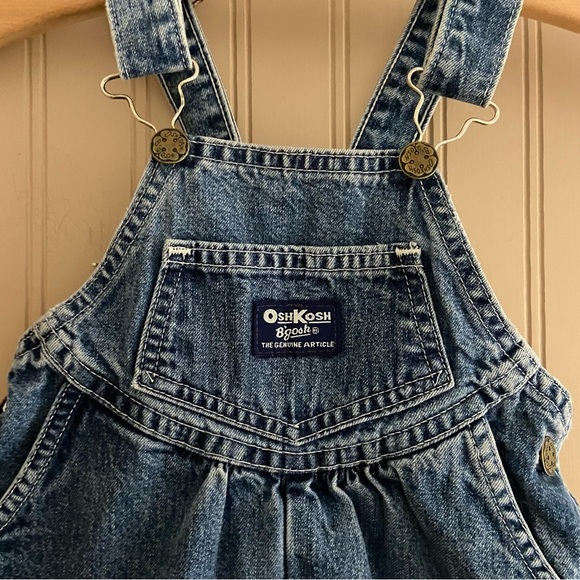 Vintage Oshkosh B’Gosh 100% Cotton Jean Overalls Size 12 Months - Picture 2 of 9